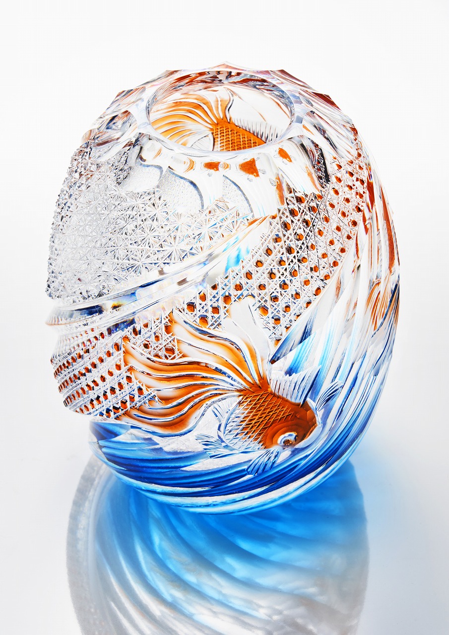 但野英芳(ガラス工芸)《金魚》